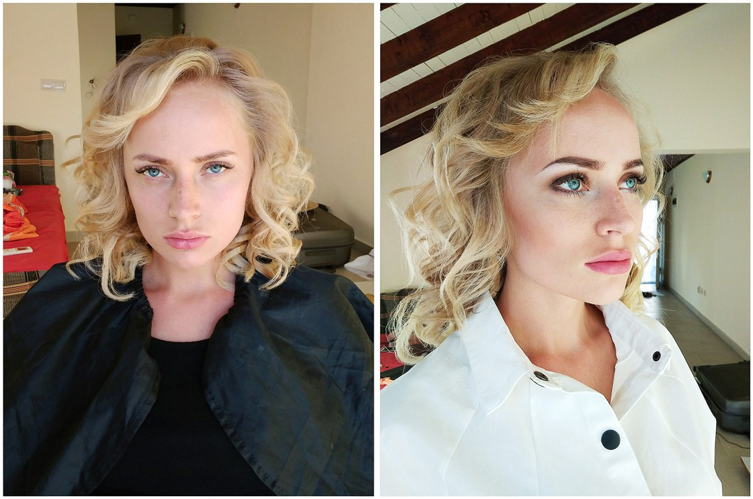 Before/after makeup in Montenegro. Makeup artist and hairdresser in Montenegro Nadia Lia