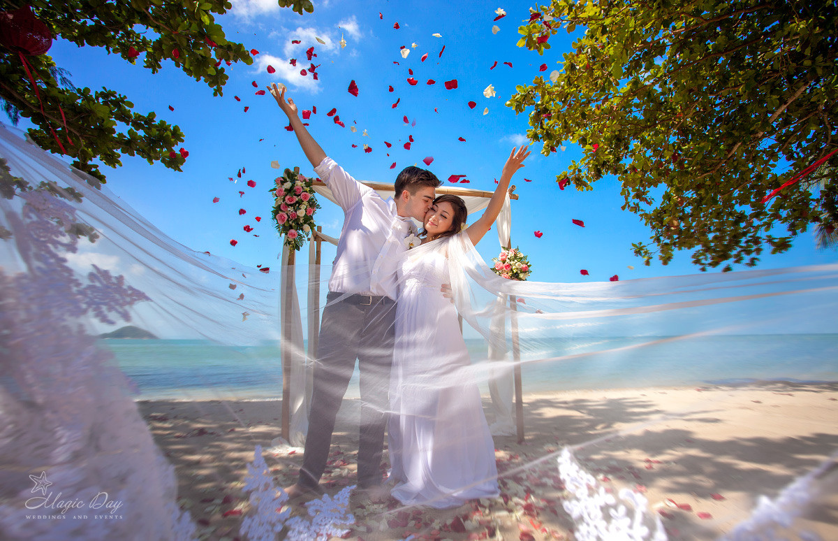 Western ceremony. Wedding on Koh Samui, Thailand