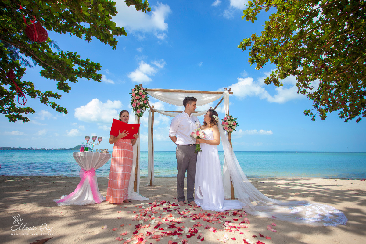 Western ceremony. Wedding on Koh Samui, Thailand