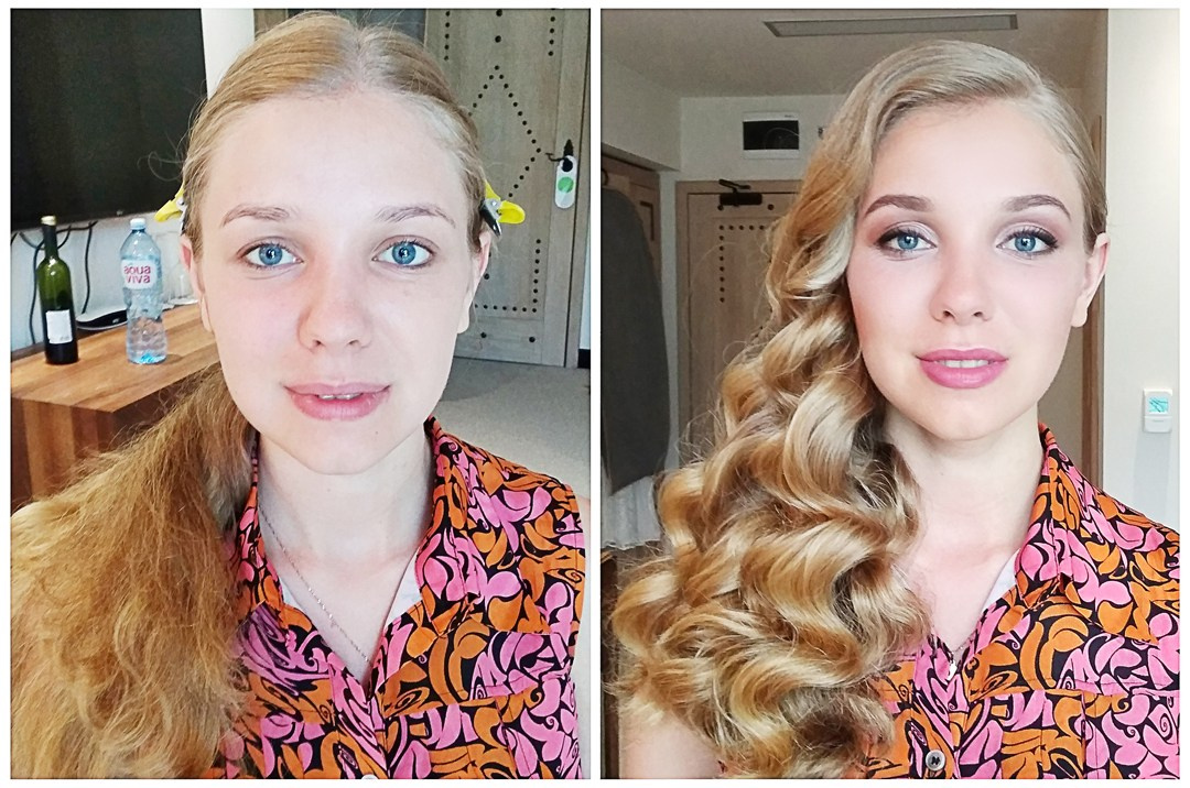 Before/after makeup in Montenegro. Makeup artist and hairdresser in Montenegro Nadia Lia