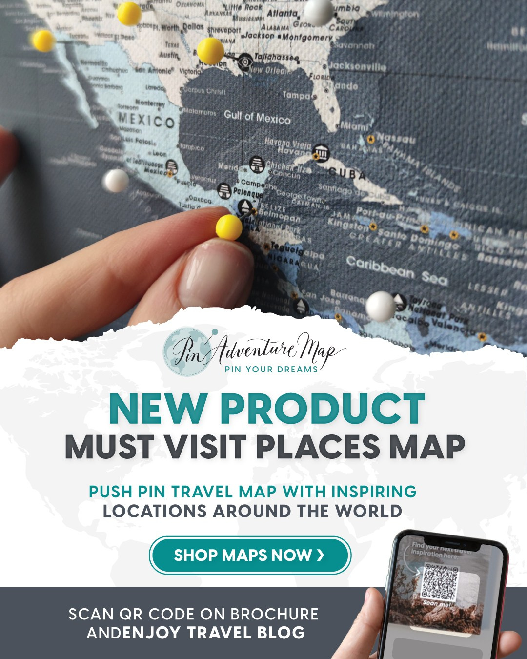 Ad Campaign for new Pin Adventure Map product launching. ContentLab — visual content for your business
