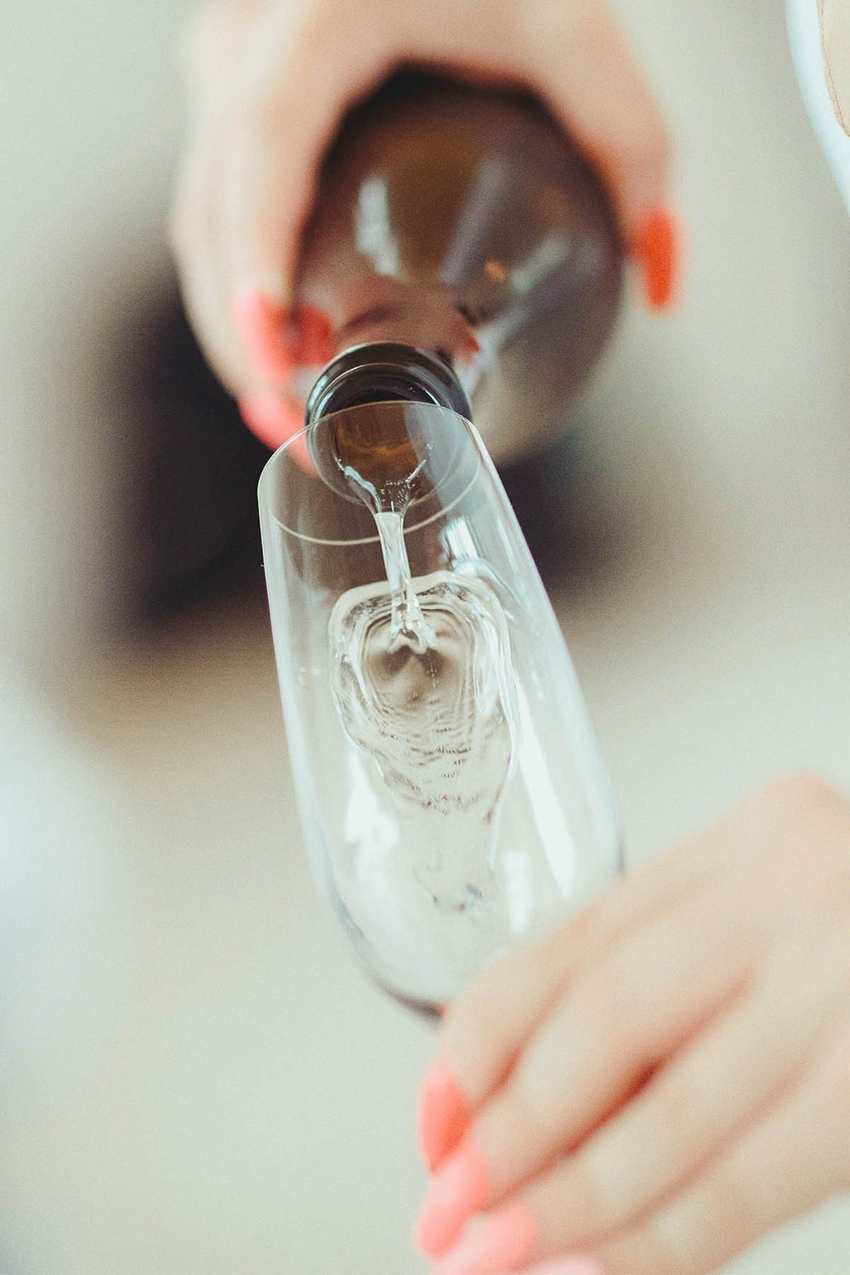 Champagne is being poured during the wedding reception at Belvedere Palace Vienna.