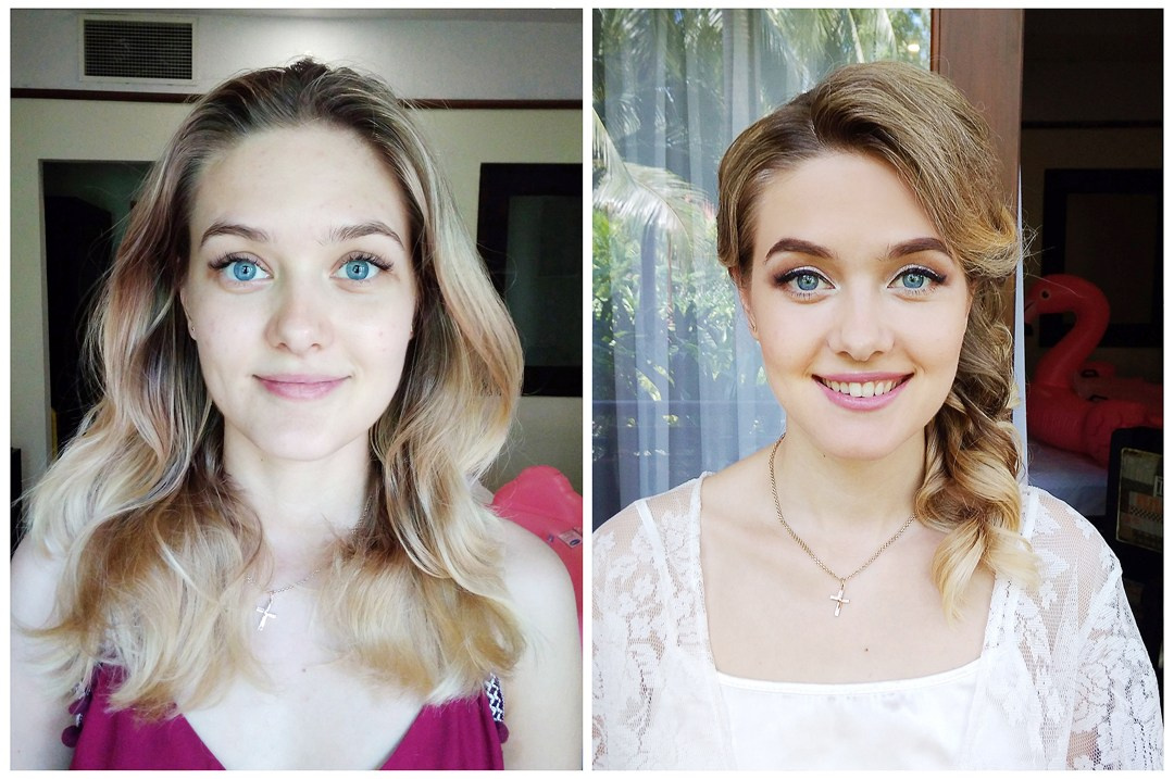 Before/after makeup in Montenegro. Makeup artist and hairdresser in Montenegro Nadia Lia