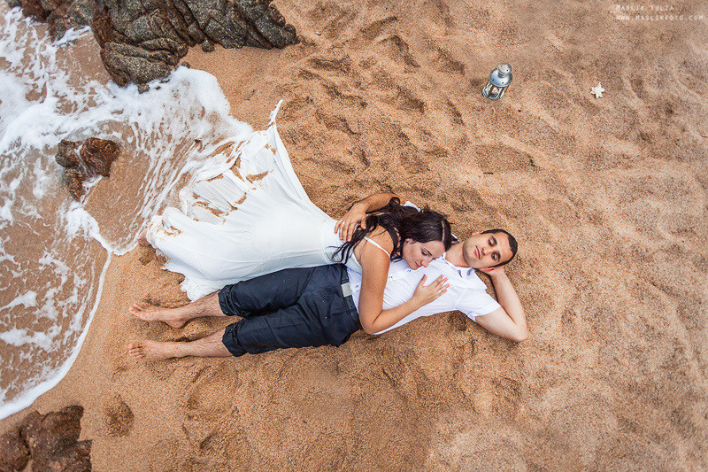Sesión de fotos de boda en el Parque Laberinto de Barcelona. Fotógrafo en Barcelona  Maslik Yulia