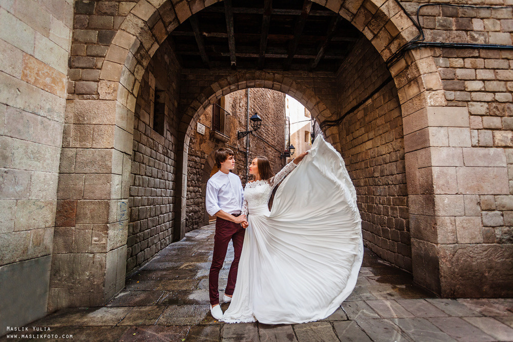 Stylowa sesja ślubna - Barcelona. Fotograf w Barcelonie Hiszpanii Maslik Yulia