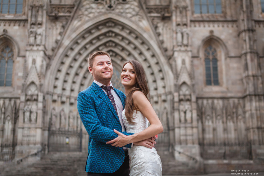 Sesión de fotos de boda en Barcelona en el Parque Laberinto. Fotógrafo en Barcelona  Maslik Yulia