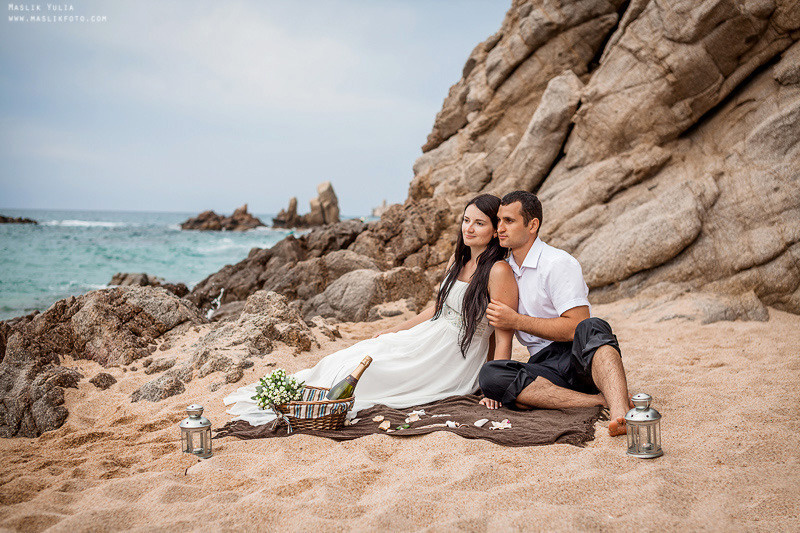 Sesión de fotos de boda en el Parque Laberinto de Barcelona. Fotógrafo en Barcelona  Maslik Yulia