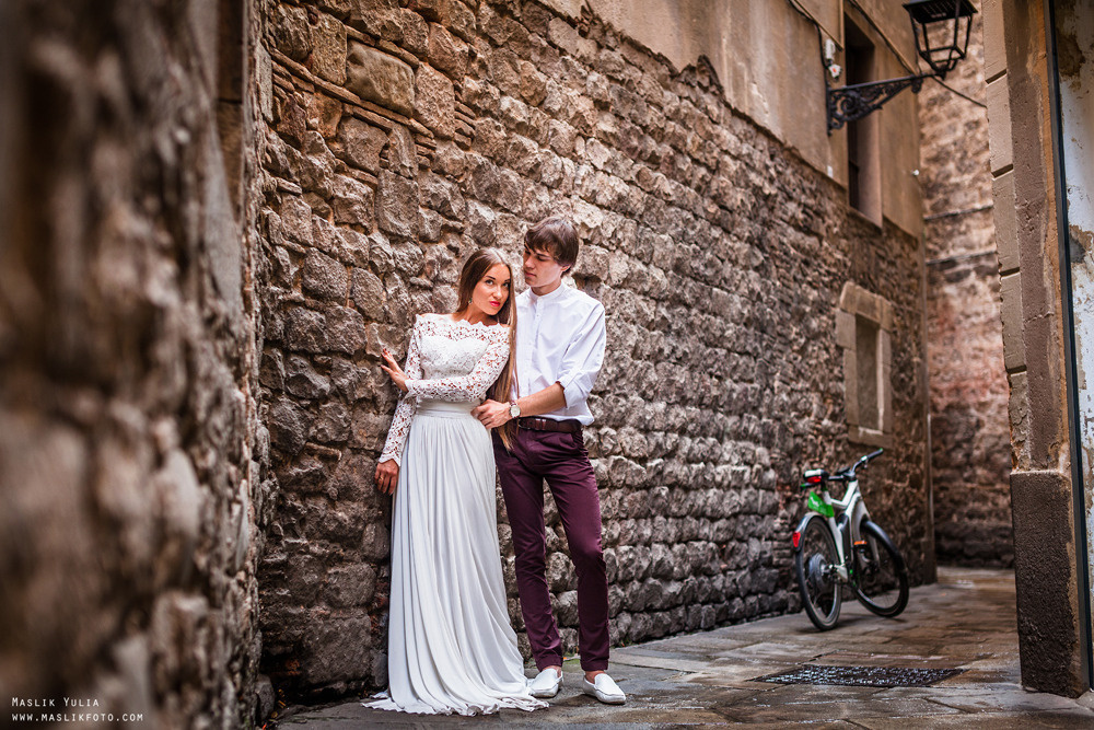 Stylowa sesja ślubna - Barcelona. Fotograf w Barcelonie Hiszpanii Maslik Yulia