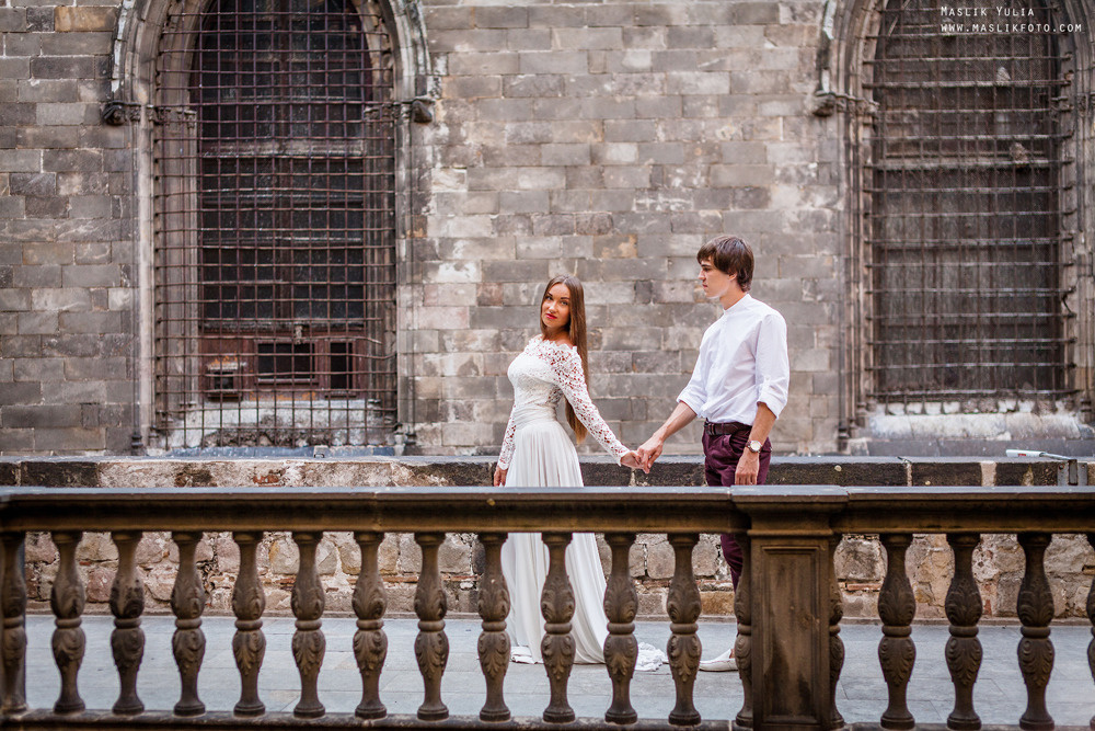 Stylowa sesja ślubna - Barcelona. Fotograf w Barcelonie Hiszpanii Maslik Yulia