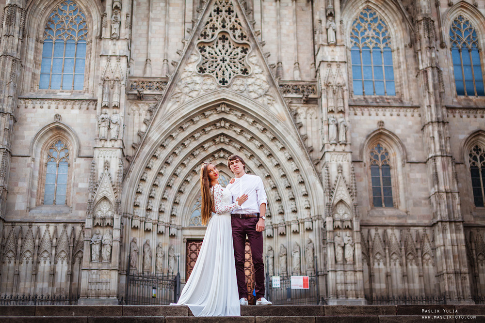 Stylowa sesja ślubna - Barcelona. Fotograf w Barcelonie Hiszpanii Maslik Yulia
