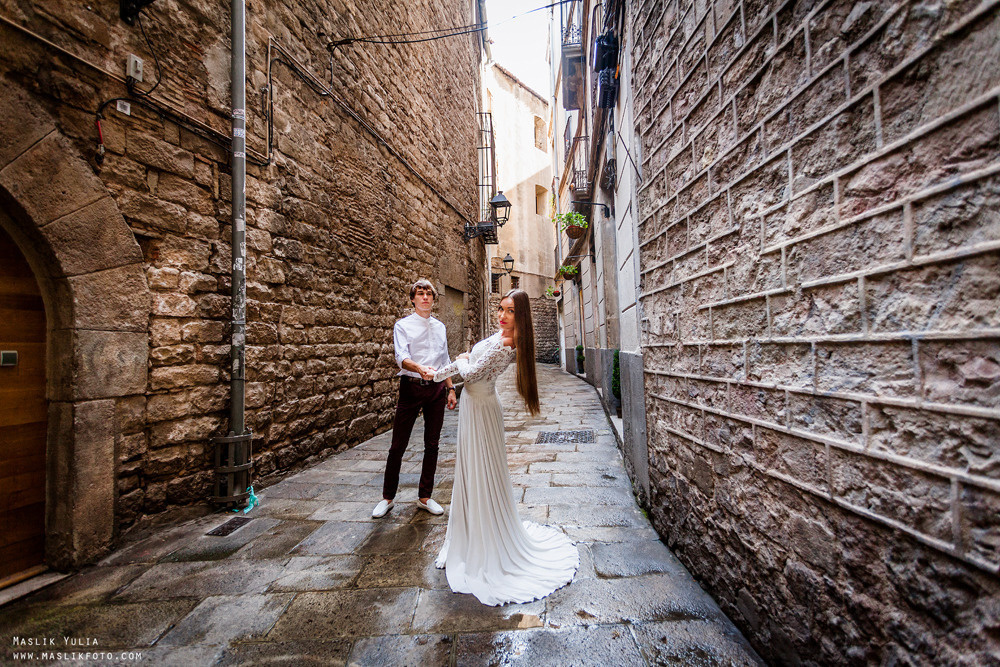 Stylowa sesja ślubna - Barcelona. Fotograf w Barcelonie Hiszpanii Maslik Yulia