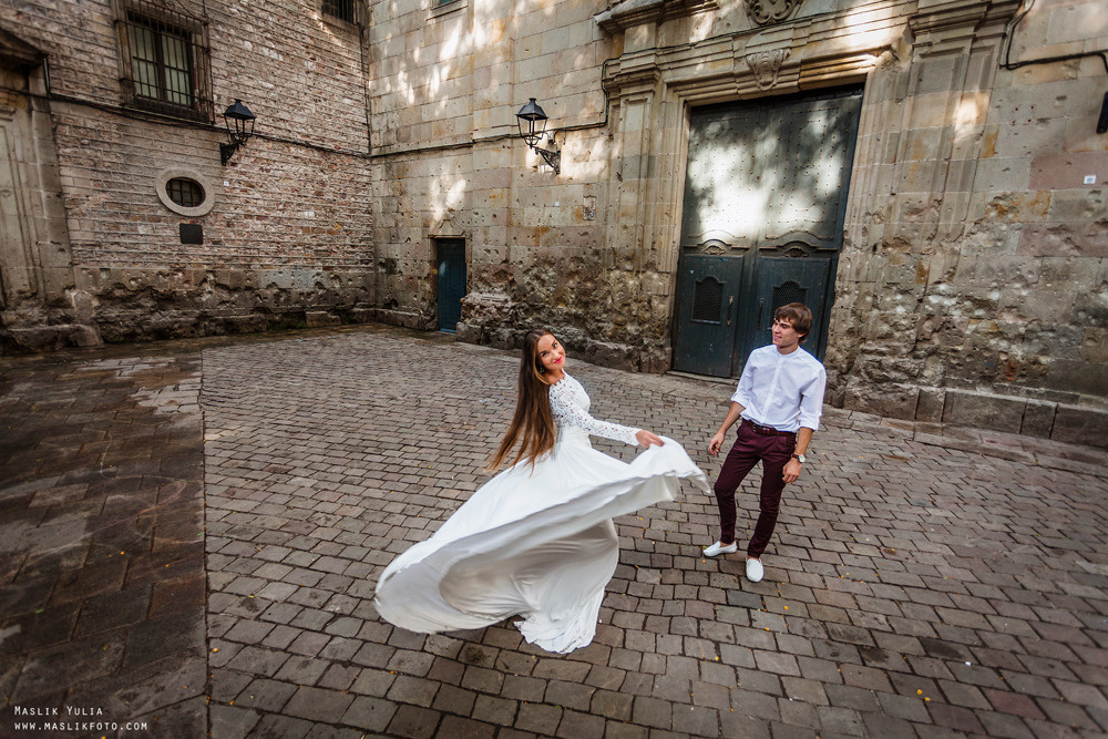 Stylowa sesja ślubna - Barcelona. Fotograf w Barcelonie Hiszpanii Maslik Yulia