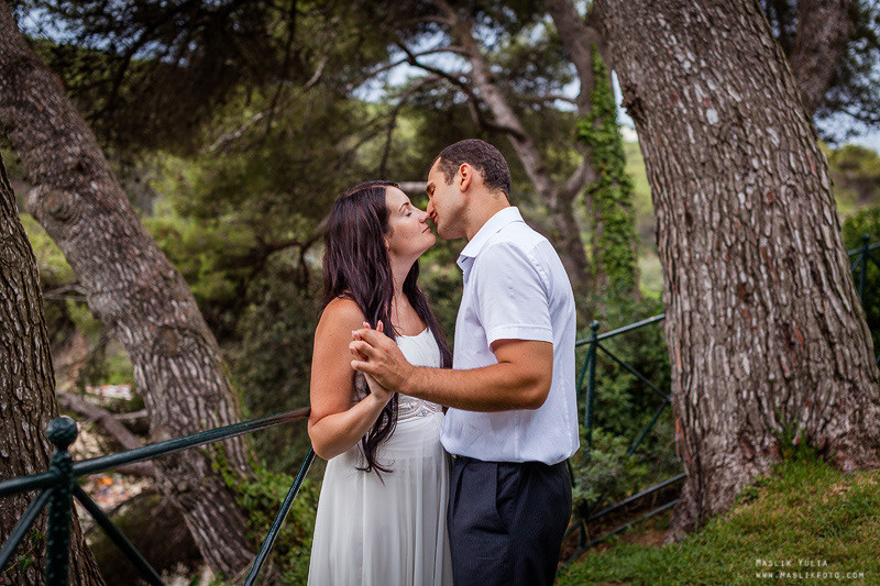 Sesión de fotos de boda en el Parque Laberinto de Barcelona. Fotógrafo en Barcelona  Maslik Yulia