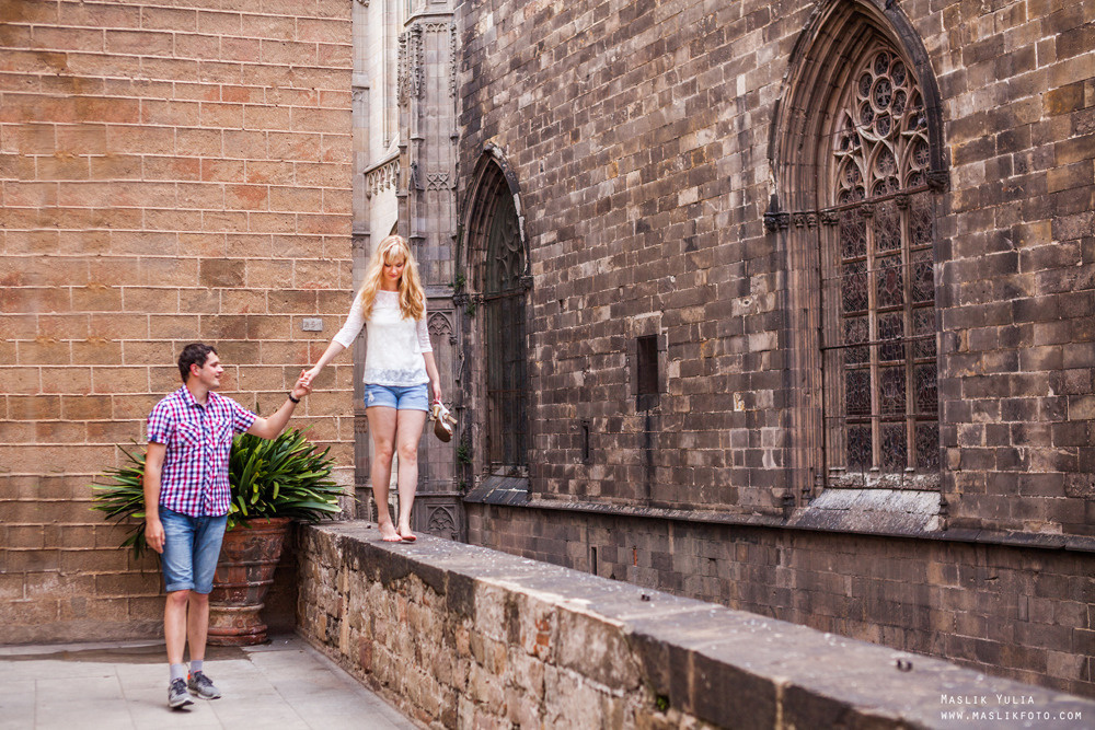 Romántica sesión de fotos en Barcelona. Fotógrafo en Barcelona  Maslik Yulia