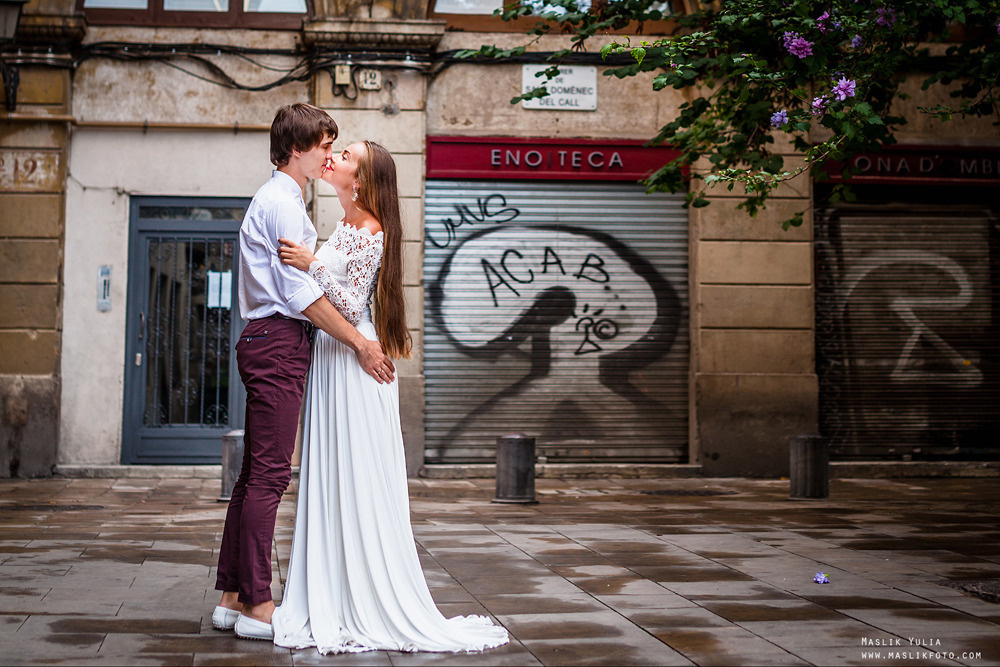 Stylowa sesja ślubna - Barcelona. Fotograf w Barcelonie Hiszpanii Maslik Yulia