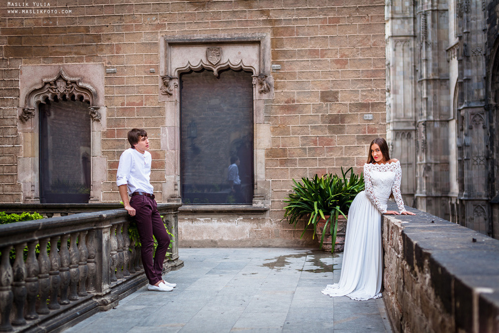 Stylowa sesja ślubna - Barcelona. Fotograf w Barcelonie Hiszpanii Maslik Yulia