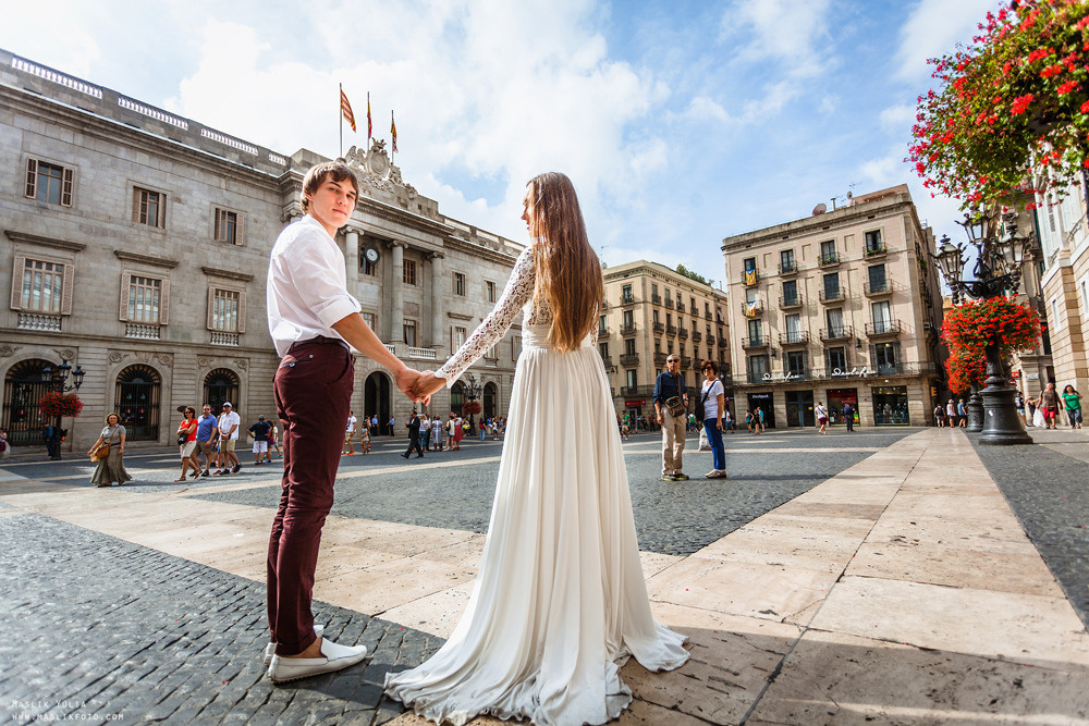 Stylowa sesja ślubna - Barcelona. Fotograf w Barcelonie Hiszpanii Maslik Yulia