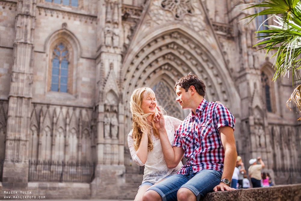 Romántica sesión de fotos en Barcelona. Fotógrafo en Barcelona  Maslik Yulia