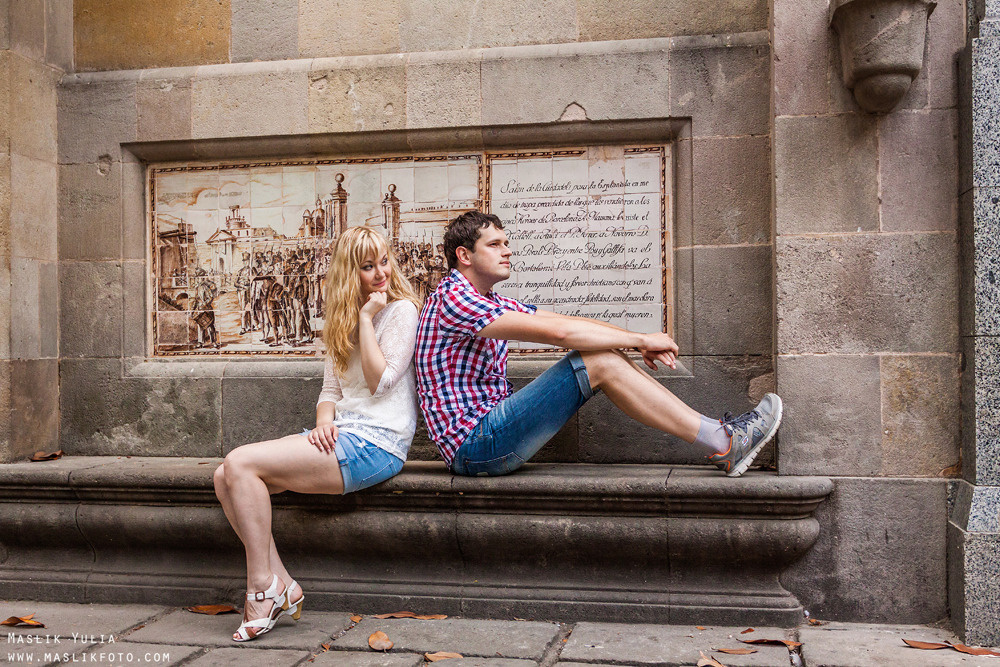 Romántica sesión de fotos en Barcelona. Fotógrafo en Barcelona  Maslik Yulia
