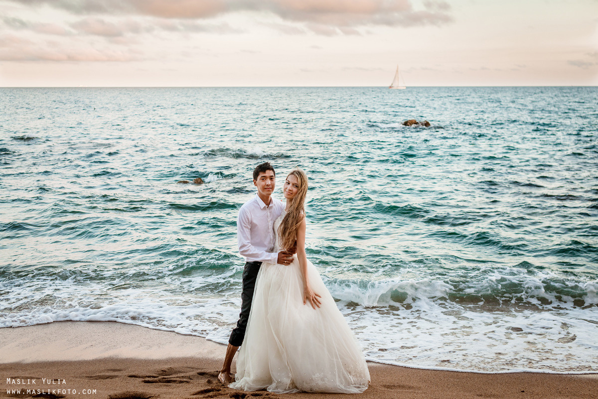 Wedding photo session on the Costa Brava, Spain. Photographer in Barcelona Spain Maslik Yulia