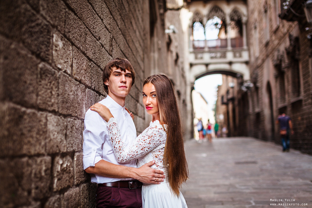 Stylowa sesja ślubna - Barcelona. Fotograf w Barcelonie Hiszpanii Maslik Yulia