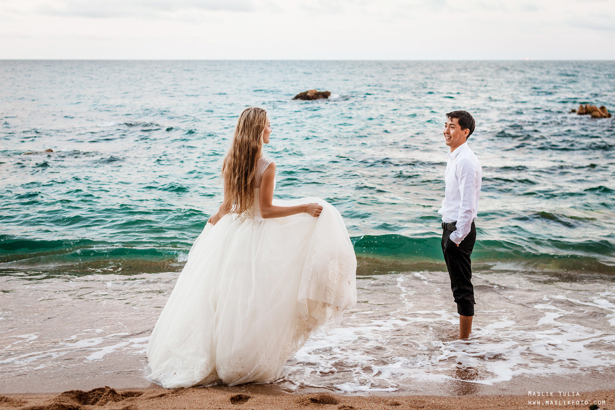 Wedding photo session on the Costa Brava, Spain. Photographer in Barcelona Spain Maslik Yulia
