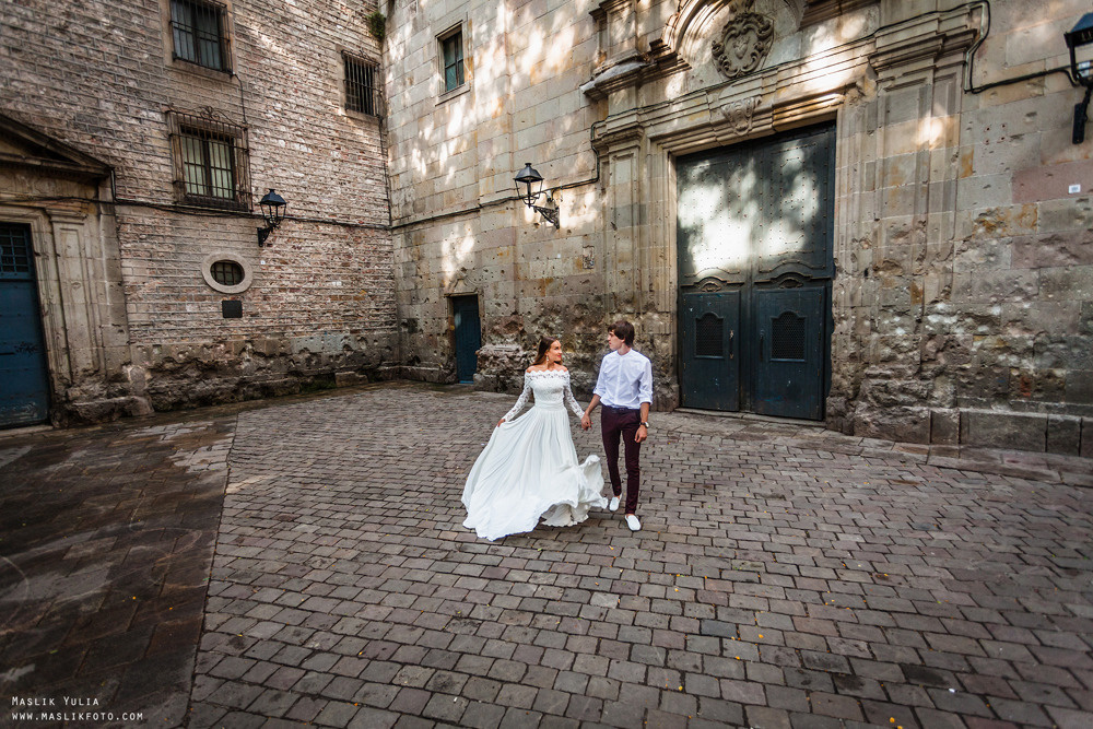 Stylowa sesja ślubna - Barcelona. Fotograf w Barcelonie Hiszpanii Maslik Yulia