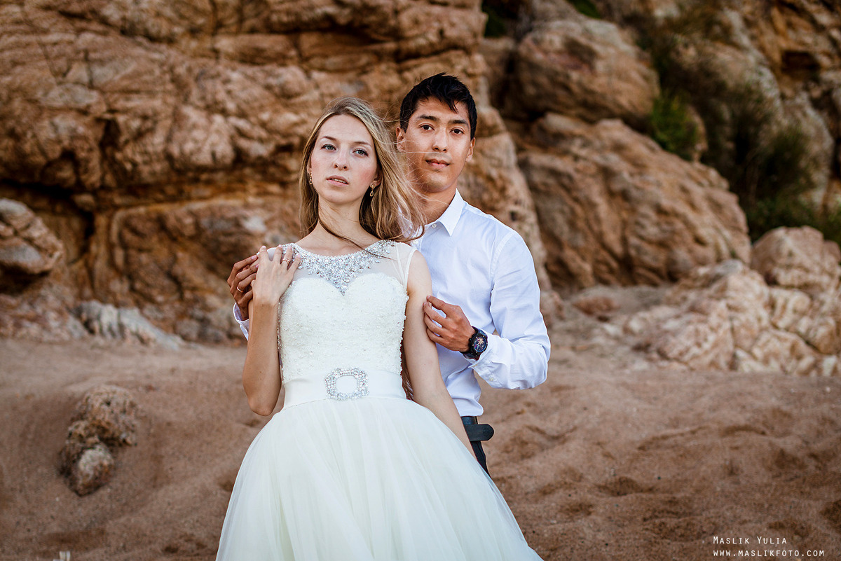 Wedding photo session on the Costa Brava, Spain. Photographer in Barcelona Spain Maslik Yulia