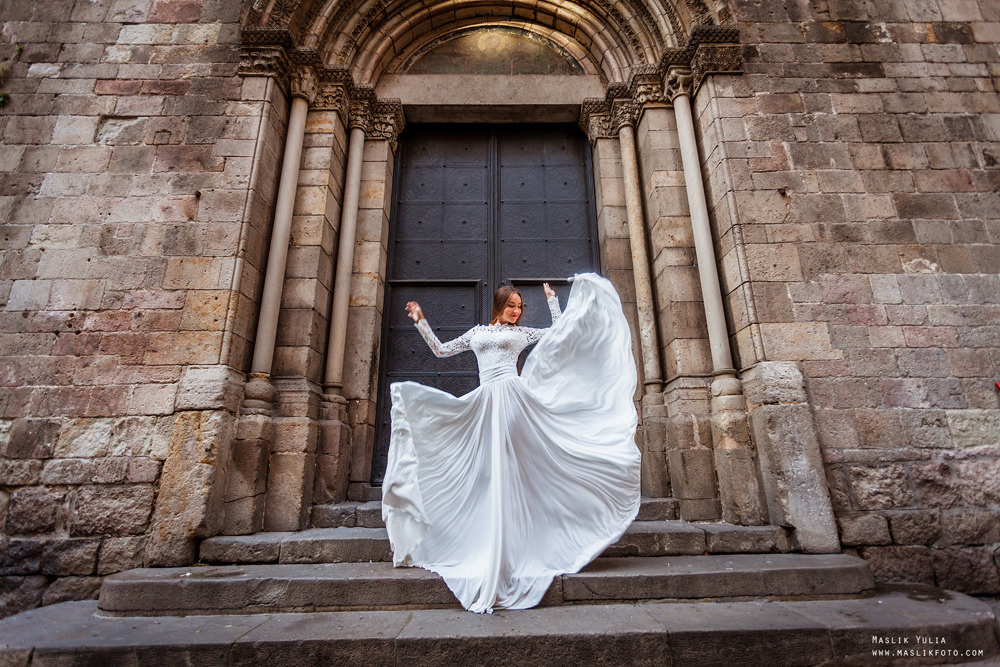 Stylowa sesja ślubna - Barcelona. Fotograf w Barcelonie Hiszpanii Maslik Yulia