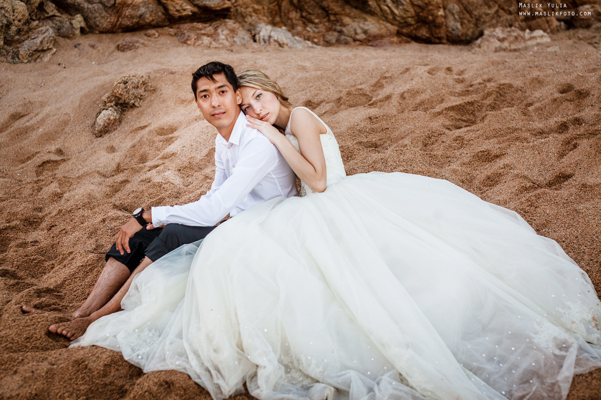 Wedding photo session on the Costa Brava, Spain. Photographer in Barcelona Spain Maslik Yulia