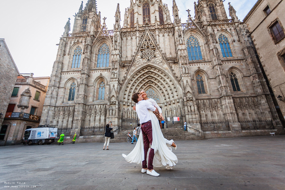 Stylowa sesja ślubna - Barcelona. Fotograf w Barcelonie Hiszpanii Maslik Yulia