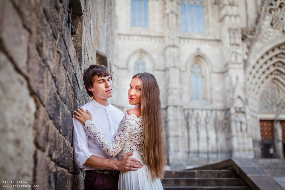 Stylowa sesja ślubna - Barcelona. Fotograf w Barcelonie Hiszpanii Maslik Yulia