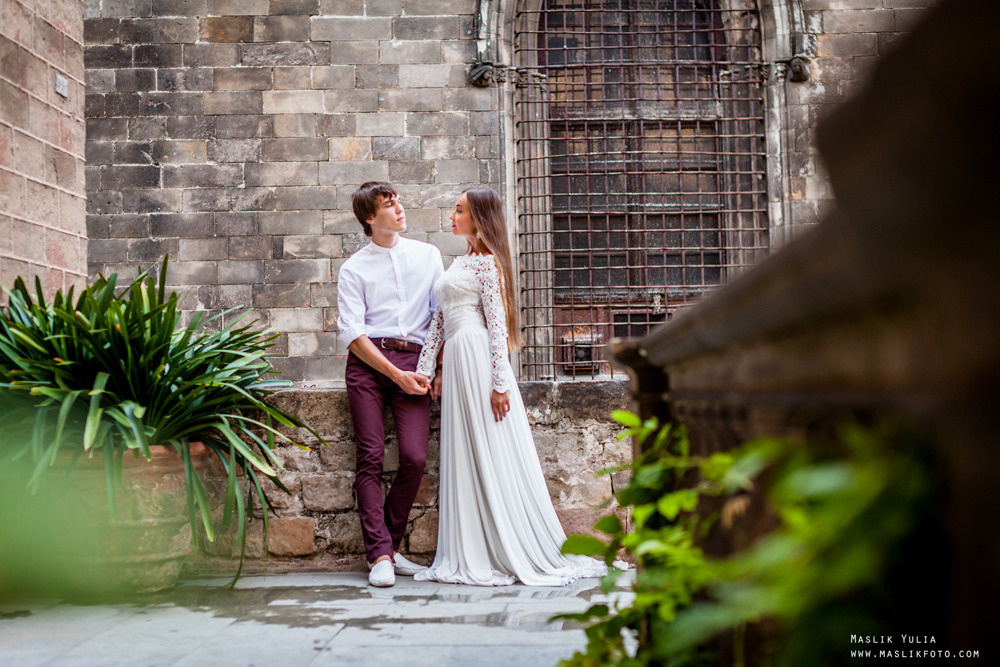 Stylowa sesja ślubna - Barcelona. Fotograf w Barcelonie Hiszpanii Maslik Yulia