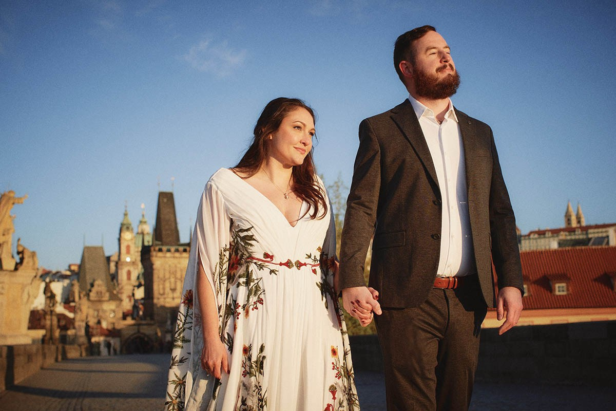 Pre-Dawn Sunrise Engagement Session in Prague