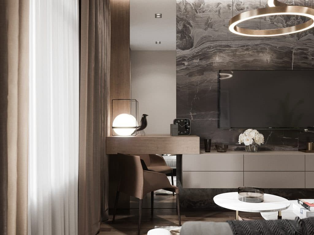 STONE APARTMENT. Дизайн интерьера и 3D-визуализация | AB Design Buro