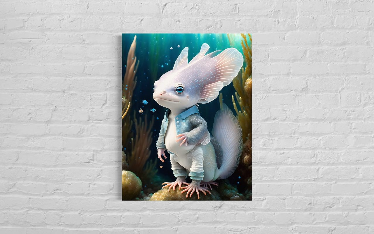“Captivating Baby Axolotl Digital Prints: Unleash Your Imagination!”. AI Photo Retoucher and Image Restorer Zhanna Ognivo