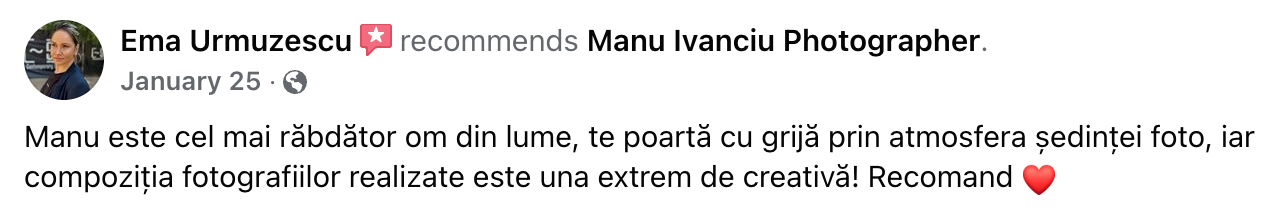 RECENZII. Fotograf nunta Bucuresti - Manu Ivanciu