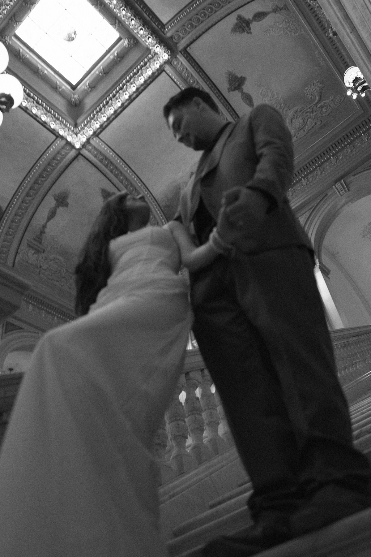 Groom looking at his bride during an intimate Columbus Ohio wedding