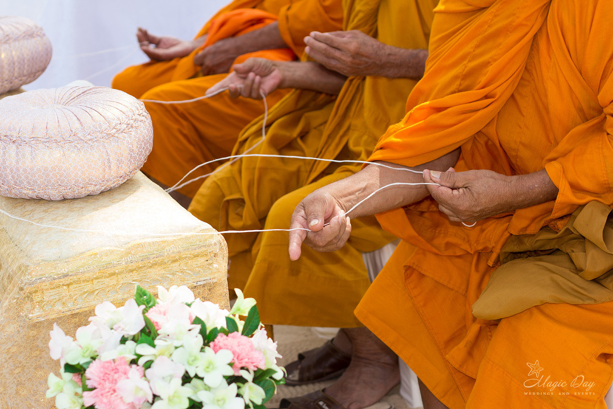 Buddhist ceremony. Wedding on Koh Samui, Thailand