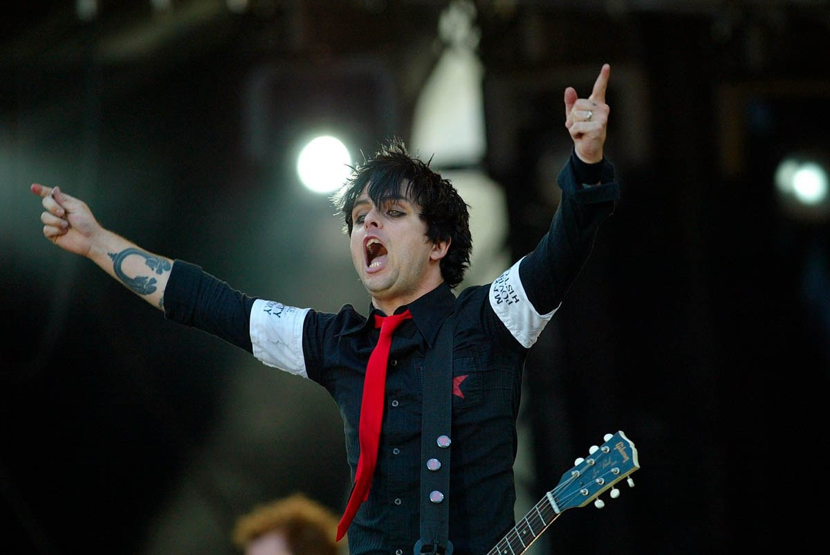 Green Day performs during the Live 8 Berlin Concert.