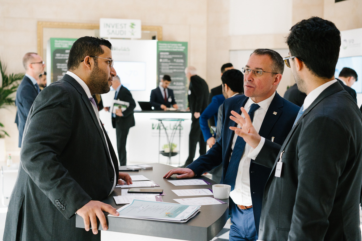 Group of professionals networking during the conference in Berlin