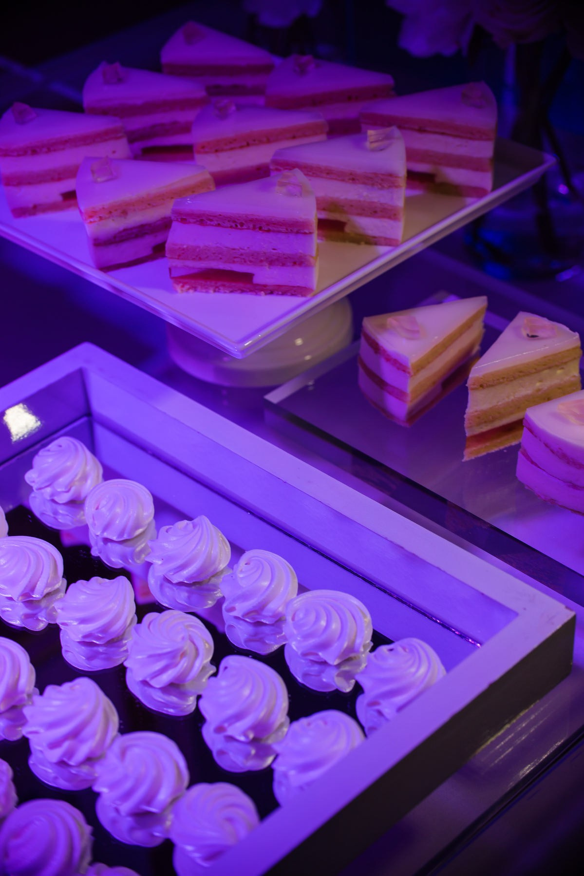 Elegant sweets display at luxury wedding reception Four Seasons Prague