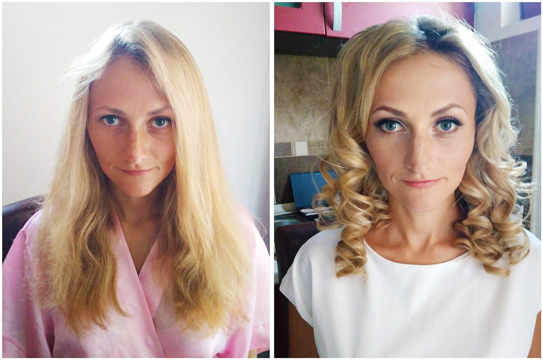 Before/after makeup in Montenegro. Makeup artist and hairdresser in Montenegro Nadia Lia
