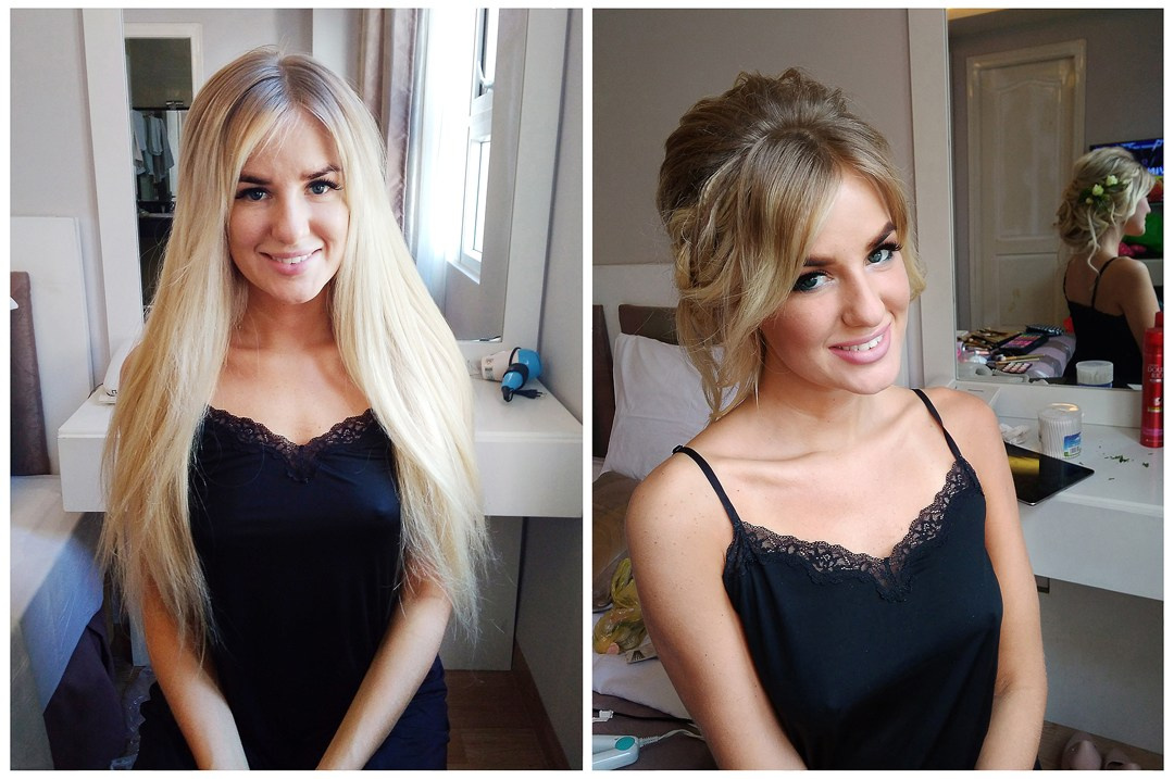Before/after makeup in Montenegro. Makeup artist and hairdresser in Montenegro Nadia Lia