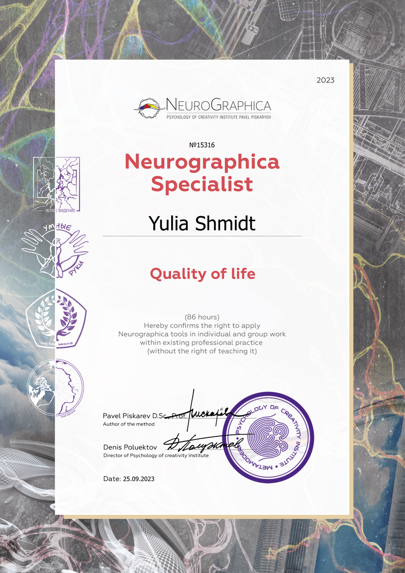 Nevrografika. Yulia Shmidt. NevroGrafika, numerološko svetovanje in umetnost