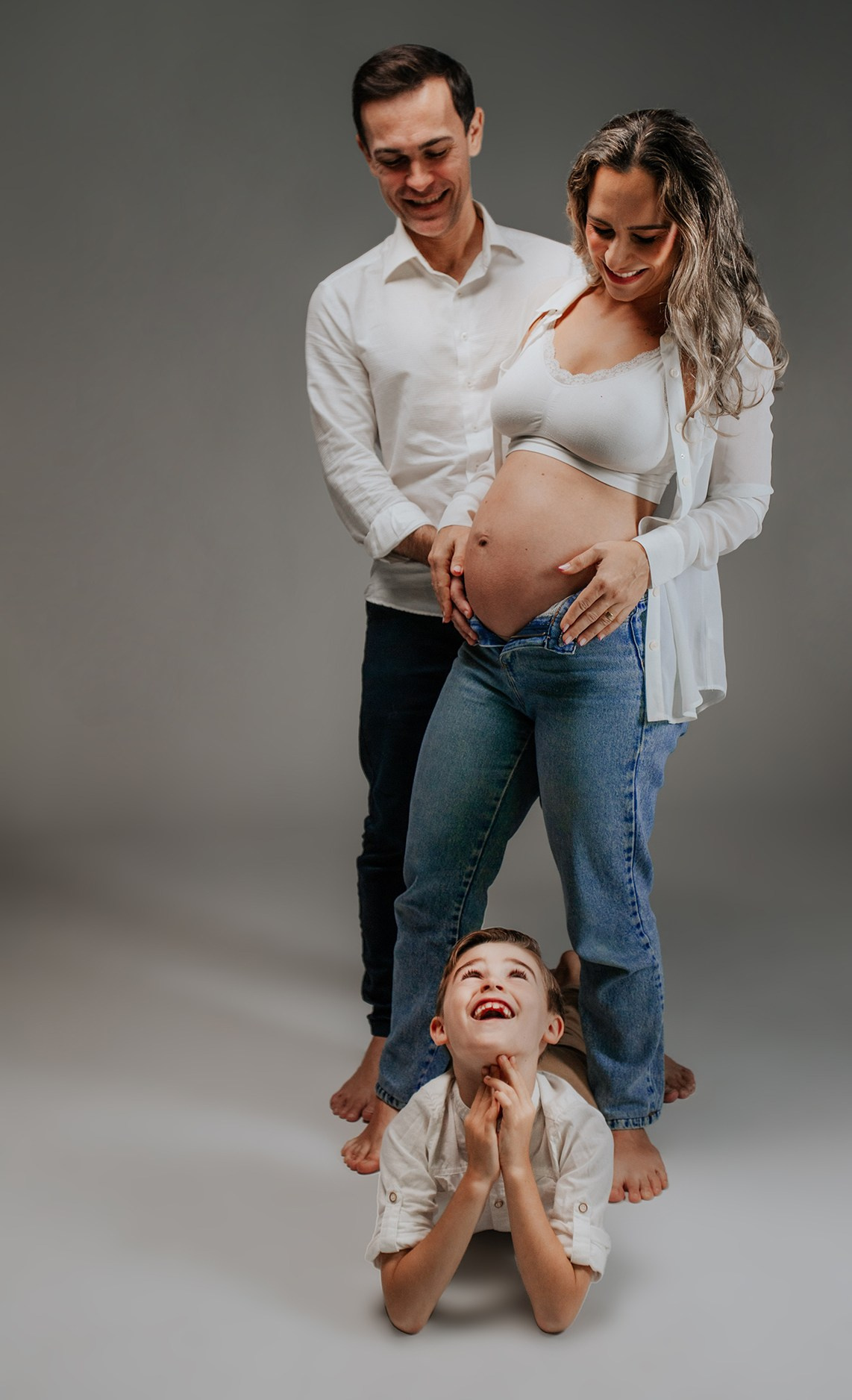 Foto de familia em ensaio de estúdio