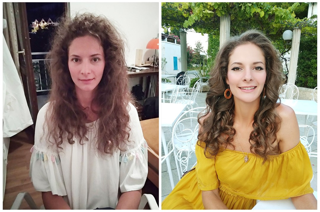 Before/after makeup in Montenegro. Makeup artist and hairdresser in Montenegro Nadia Lia