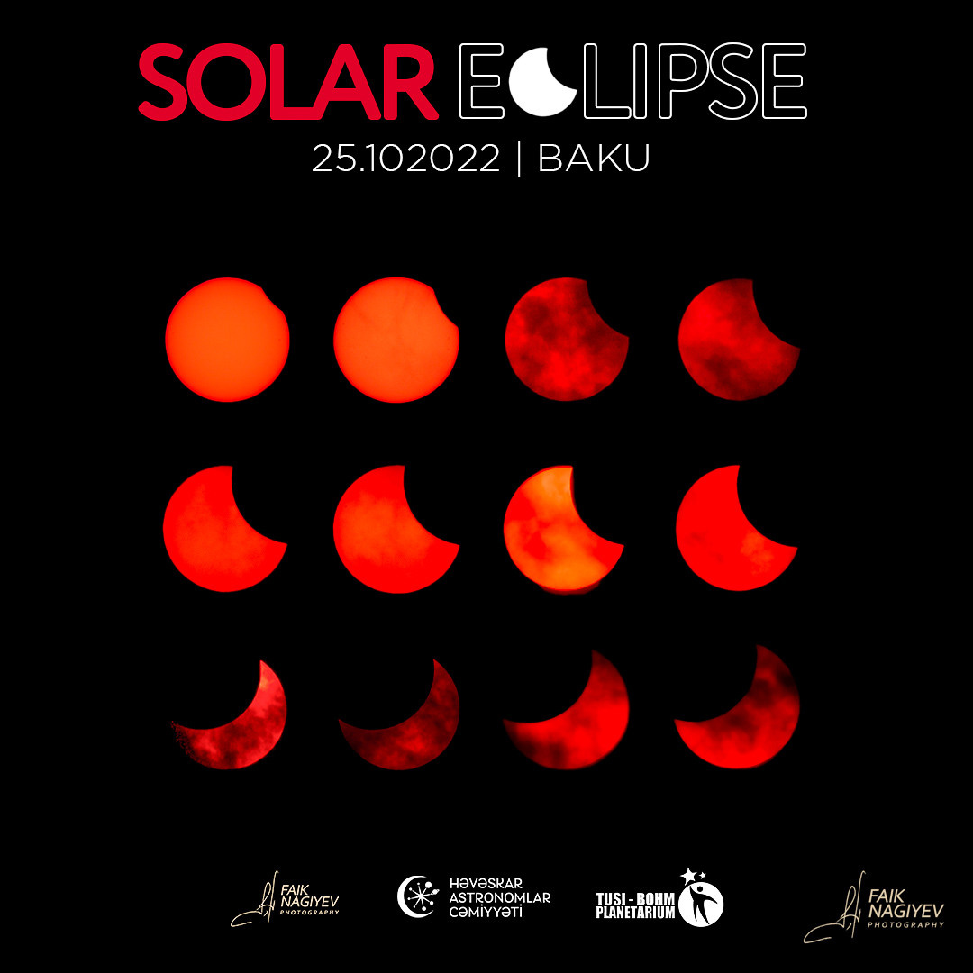 Qismən Günəş tutulması — Bakı. Həvəskar Astronomlar Cəmiyyəti — Astronomy.az