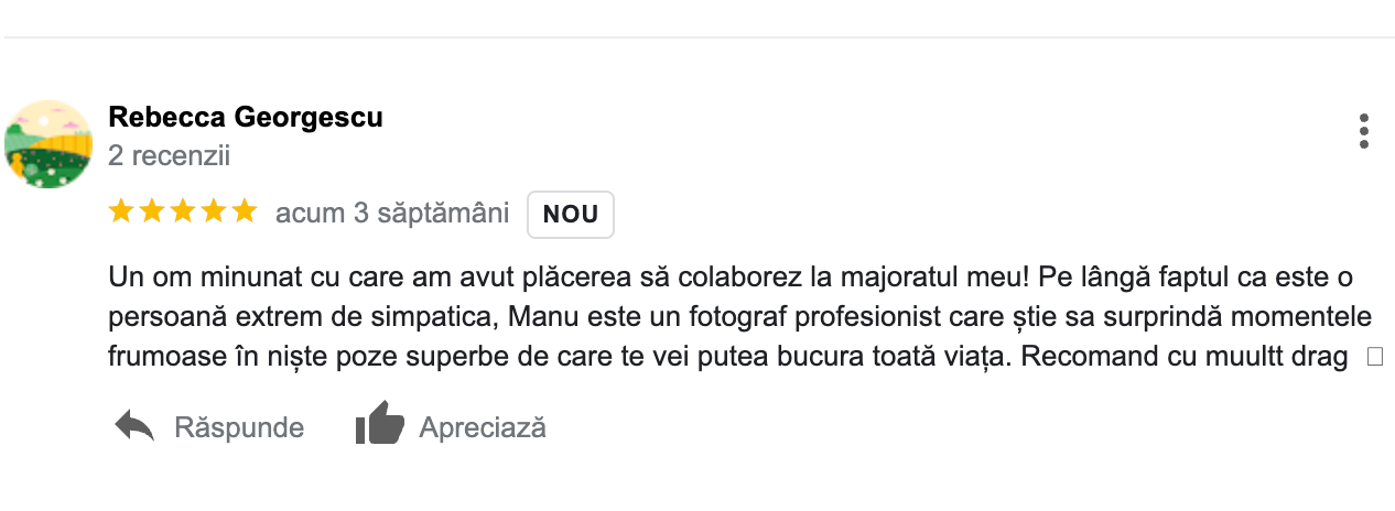 RECENZII. Fotograf nunta Bucuresti - Manu Ivanciu