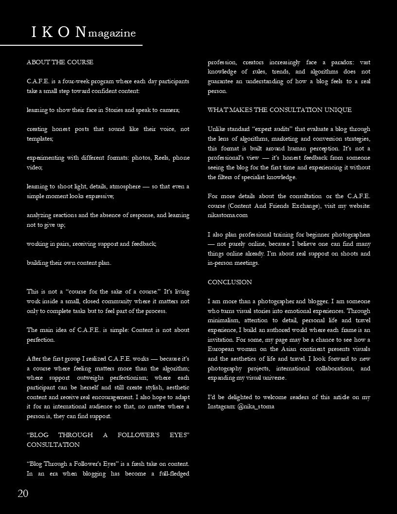 Photographer and Blogger Europe/Asia Nika Stoma